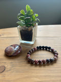 Rhodonite Aromatherapy Gemstone & Lava Bead Bracelet
