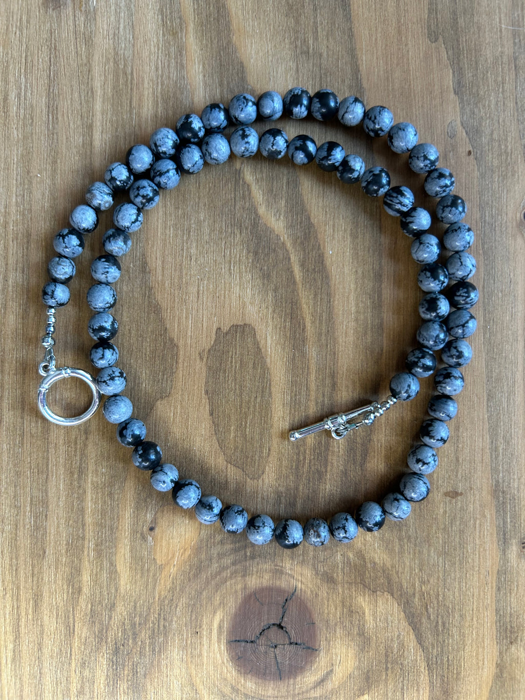 Snowflake Obsidian Gemstone Necklace