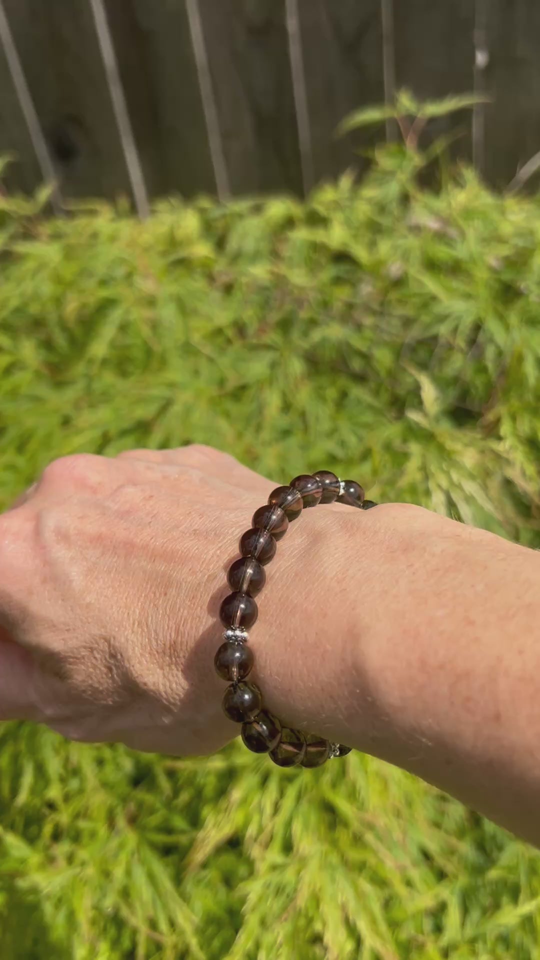 Smoky Quartz Aromatherapy Gemstone & Lava Bead Bracelet