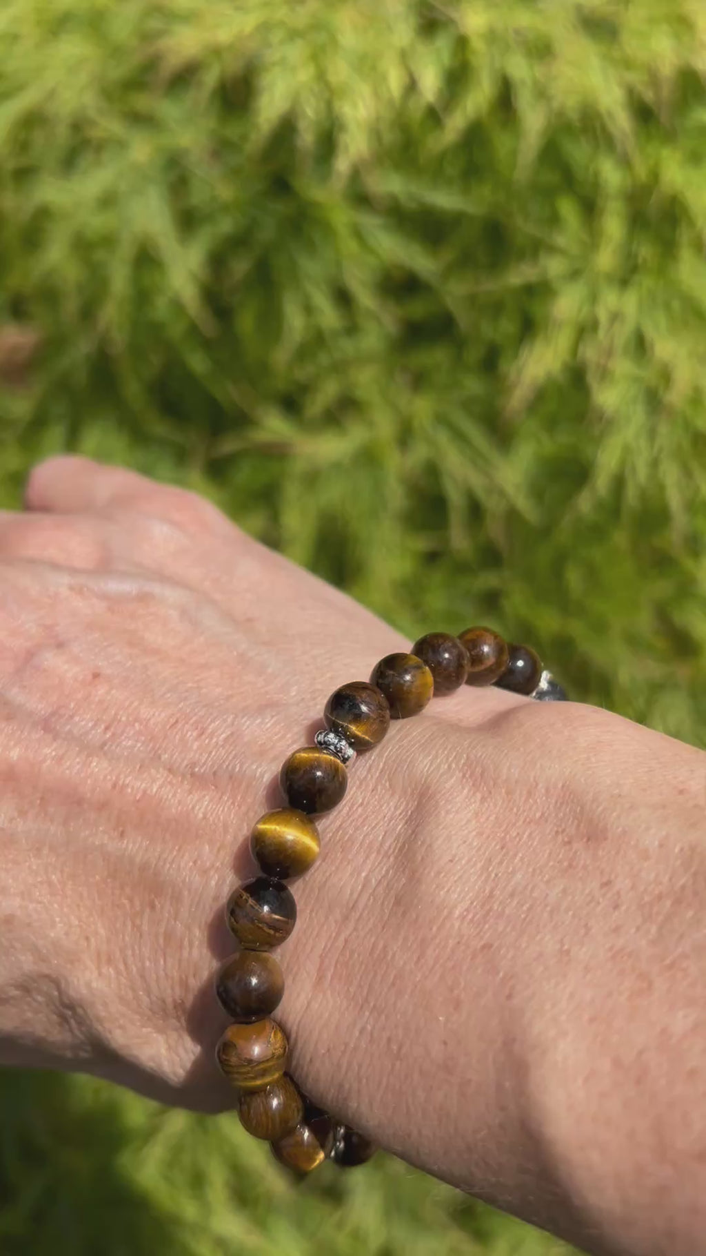Tiger's Eye Aromatherapy Gemstone & Lava Bead Bracelet