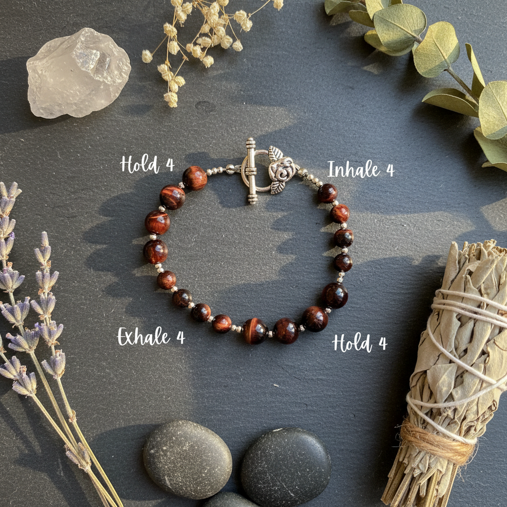 Red Tiger's Eye Breathwork Bracelet Lifestyle