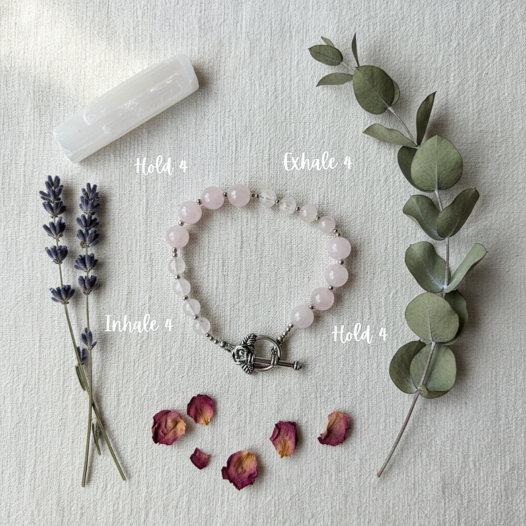 Rose Quartz Breathwork Bracelet Lifestyle